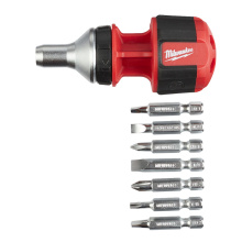 TOURNEVIS BOULE PORTE EMBOUTS CLIQUET MILWAUKEE 8 EN 1